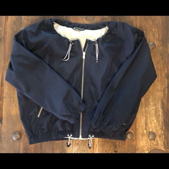EUC Athleta Navy Blue Chill Bomber Sporty Jacket - Picture 3 of 15